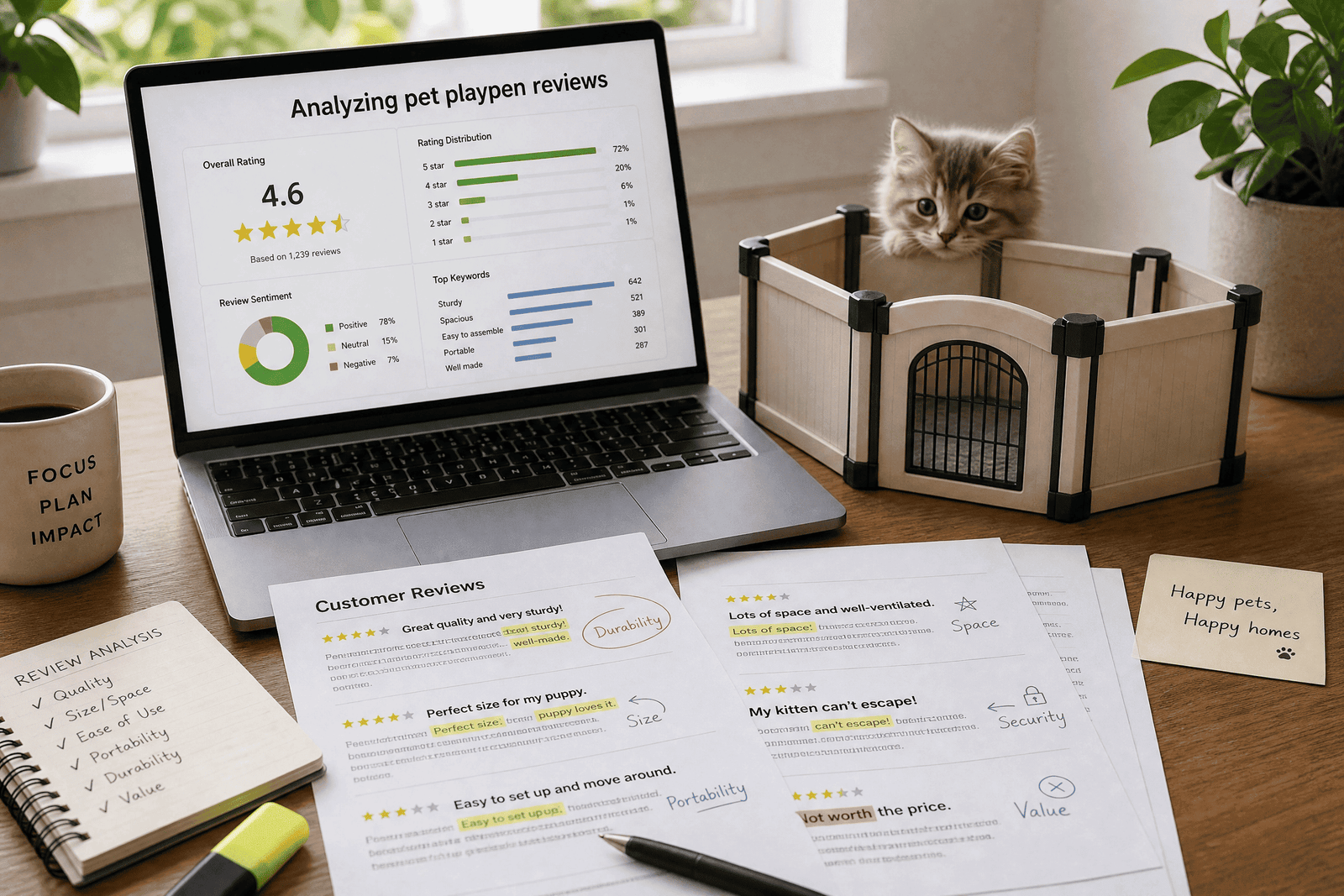 Analyzing pet playpen reviews